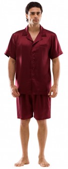 Seiden Pyjama Herren - dunkelrot