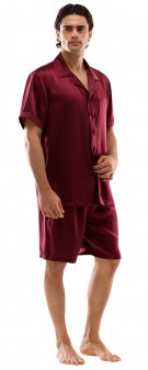 Seiden Pyjama Herren - dunkelrot