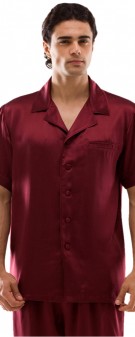 Seiden Pyjama Herren - dunkelrot