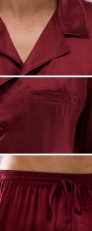 Seiden Pyjama Herren - dunkelrot