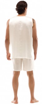 elfenbein Seiden Pyjama Herren - elfenbein