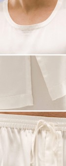 elfenbein Seiden Pyjama Herren - elfenbein
