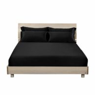 Seidenbettlaken schwarz