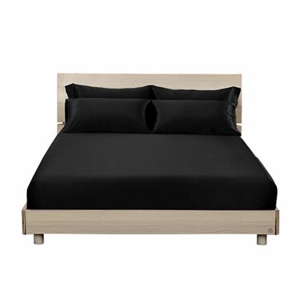 Seidenbettlaken schwarz