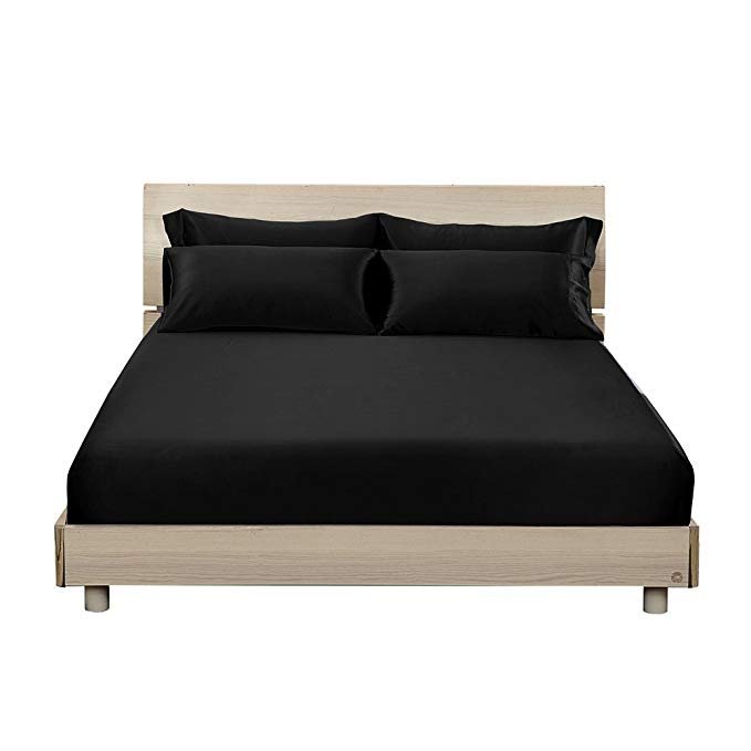 Seidenbettlaken schwarz