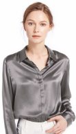 Seidenhemd Damen grau