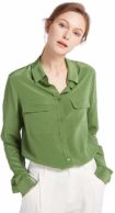 Seidenhemd Damen grün