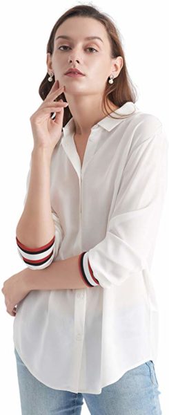 Seidenhemd Damen weiß