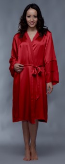 Seidenkimono Damen - dunkelrot