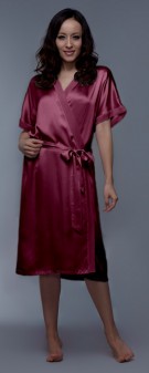 Seidenkimono Damen - weinrot