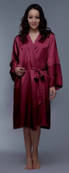 Seidenkimono Damen - weinrot
