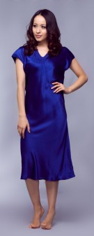 Seidennachthemd Damen - blau