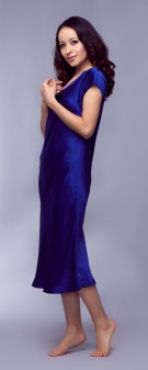 Seidennachthemd Damen - blau