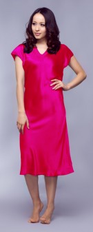 Seidennachthemd Damen - rosenrot