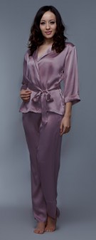 Seidenpyjama Damen - grau
