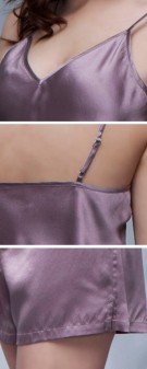 grau Seidenpyjama Damen - grau