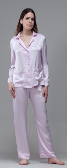 hellviolett Seidenpyjama Damen - hellviolett