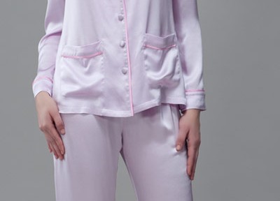 Pyjama Damen Lang Gemütliches Satin Pyjama Set Lan Produktbild-Vorschau 3