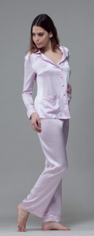 hellviolett Seidenpyjama Damen - hellviolett