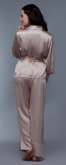 Seidenpyjama Damen - khaki