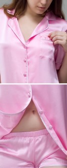 pink Seidenpyjama Damen - pink