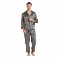 Seidenpyjama Herren grau