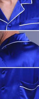 marineblau Seidenpyjama Herren - marineblau
