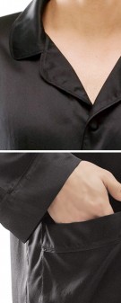schwarz Seidenpyjama Herren - schwarz