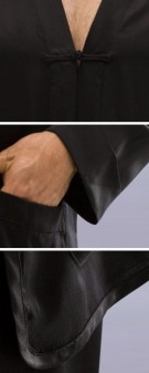 Seidenpyjama Herren - schwarz