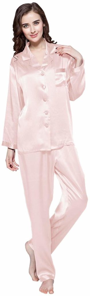 Seidenschlafanzug Damen hellrose