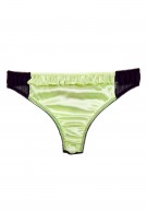 apfelgrün Tanga Slip Seide Damen - apfelgrün