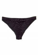 schwarz Tanga Slip Seide Damen - schwarz