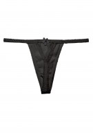 schwarz Tanga Slip Seide Damen - schwarz