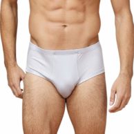 Weißer Herrenslip aus Seide